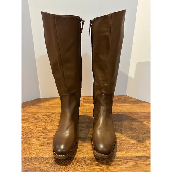 Franco Sarto Women's Marlisa Leather Riding Boots Brown Size 11M Classic Style - Picture 3 of 13